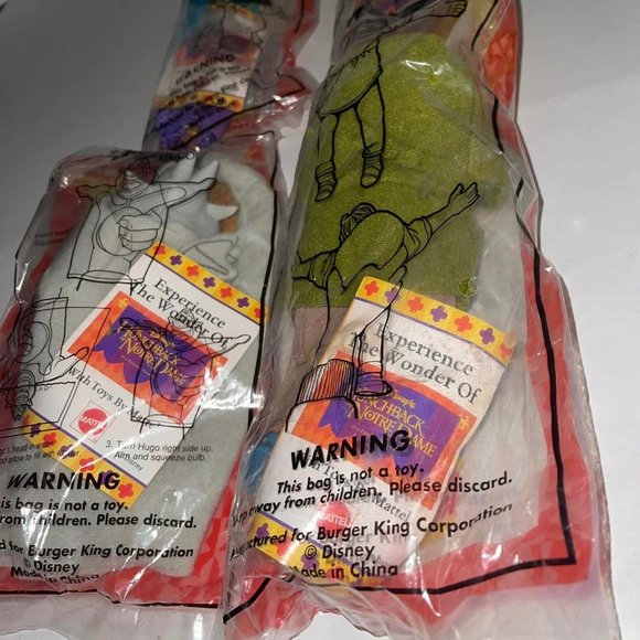 1996 set of4 BURGER KING HUNCHBACK OF NOTRE DAME plush figures New in package - Picture 12 of 12